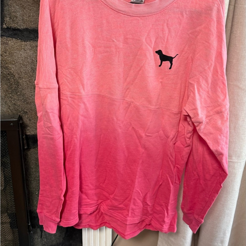 Pink Ombre Sweatshirt with Dog Logo